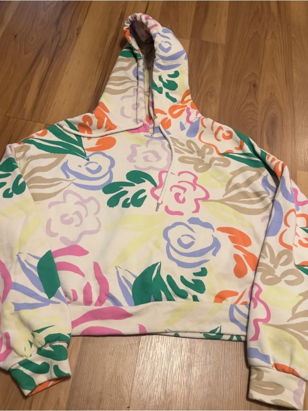 GAP Vintage Soft Cropped Floral Hoodie